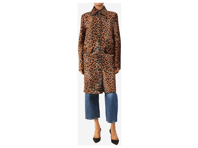 Totême Abrigo de pelo de poni leopardo marrón - size UK 6 - vista 2