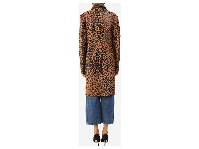 Totême Abrigo de pelo de poni leopardo marrón - size UK 6 - vista 3