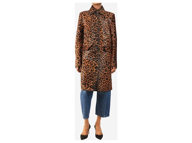 Totême Abrigo de pelo de poni leopardo marrón - size UK 6 - vista 4