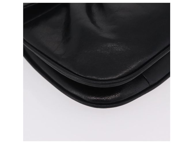 Christian Dior Chain Shoulder Bag Leather Black Gold Tone - vista 11