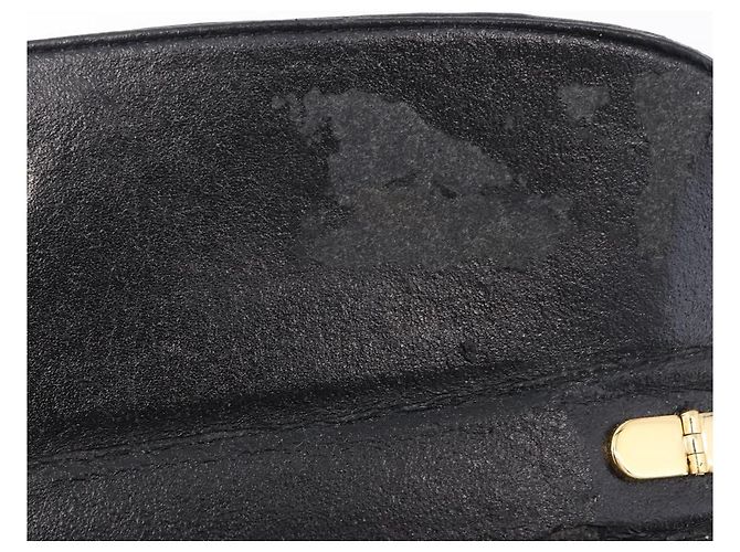 Christian Dior Chain Shoulder Bag Leather Black Gold Tone - vista 17