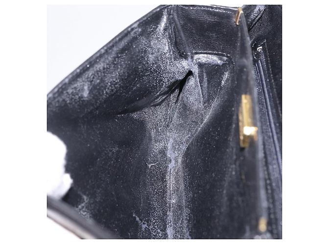 Christian Dior Chain Shoulder Bag Leather Black Gold Tone - vista 21