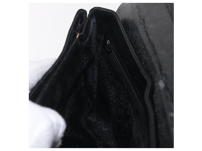 Christian Dior Chain Shoulder Bag Leather Black Gold Tone - vista 23