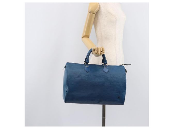 LOUIS VUITTON Epi Speedy 35 Hand Bag Toledo Blue M42995 LV - vista 25