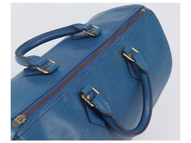 LOUIS VUITTON Epi Speedy 35 Hand Bag Toledo Blue M42995 LV - vista 6
