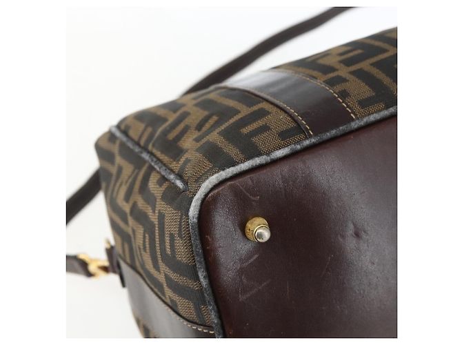 FENDI Zucca Canvas Handtasche 2way Schwarz Braun gold - Ansicht 16