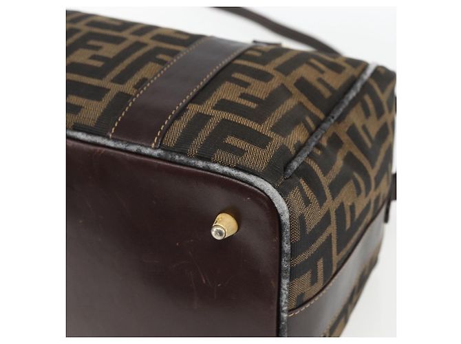 FENDI Zucca Canvas Handtasche 2way Schwarz Braun gold - Ansicht 17