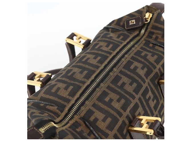 FENDI Zucca Canvas Handtasche 2way Schwarz Braun gold - Ansicht 20