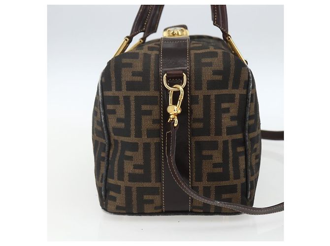 FENDI Zucca Canvas Handtasche 2way Schwarz Braun gold - Ansicht 3