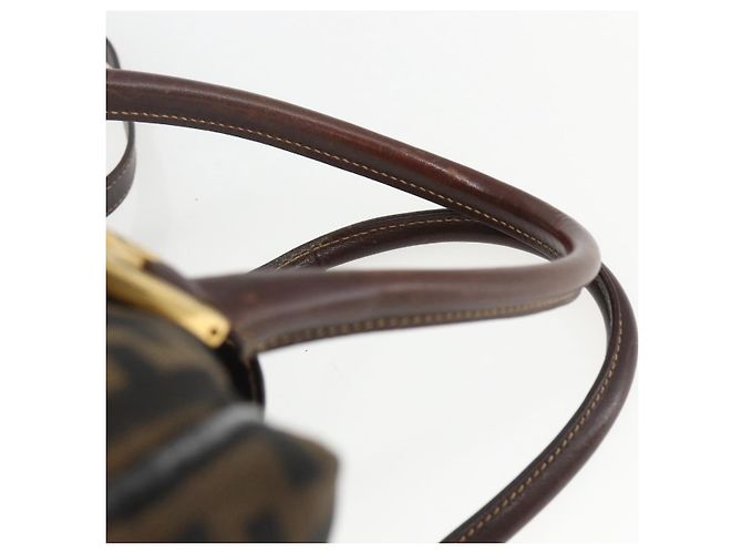 FENDI Zucca Canvas Handtasche 2way Schwarz Braun gold - Ansicht 8