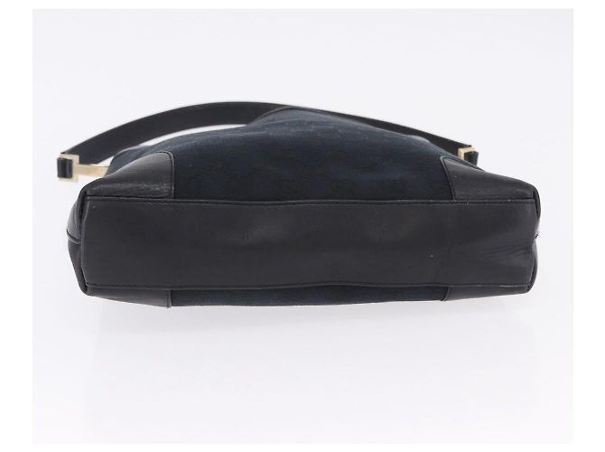 GUCCI GG Canvas Shoulder Bag Black Gold Tone 33900 - vista 5