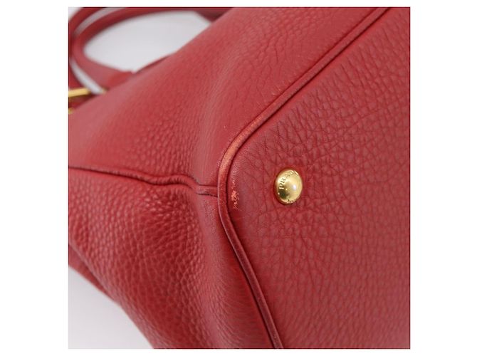 PRADA Hand Bag Leather 2way Red Gold - vista 18