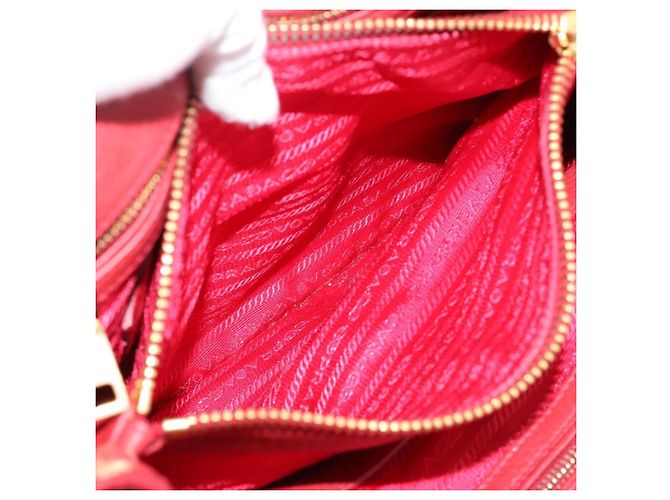 PRADA Hand Bag Leather 2way Red Gold - vista 26