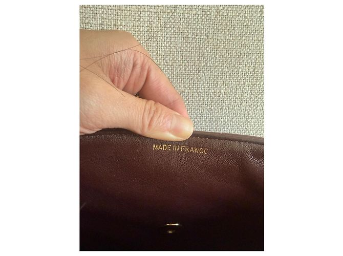 Borsa Chanel Medium Classic Envelope Flap Bag Pelle di Agnello Marrone - vista 13