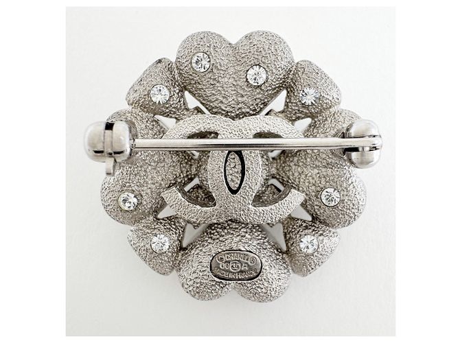 Spilla Chanel placcata argento e strass - vista 2