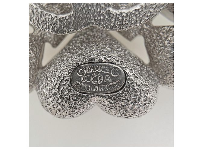 Spilla Chanel placcata argento e strass - vista 4