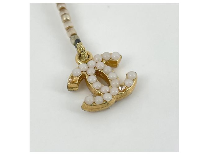 Broche Chanel banhada a ouro com pérola artificial - vista 4