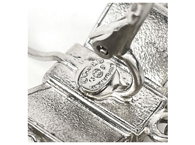 Orecchini Chanel placcati in argento con perle sintetiche - vista 4