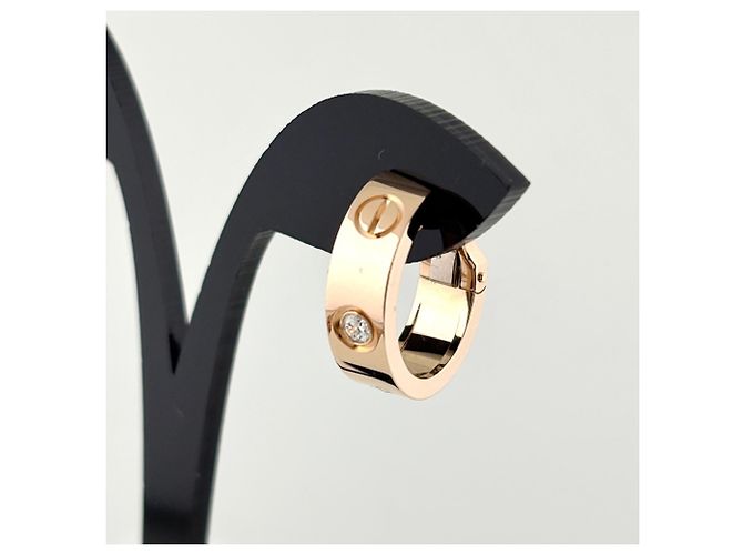 Orecchini a lobo Cartier in oro rosa con diamanti - vista 4