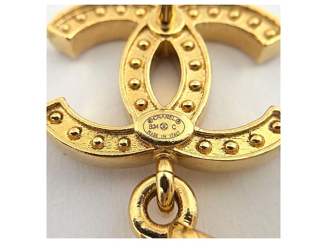 Chanel vergoldete Stecker-Ohrringe - Ansicht 4