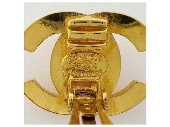 Boucles d'oreilles clips Chanel Gold - vue 4