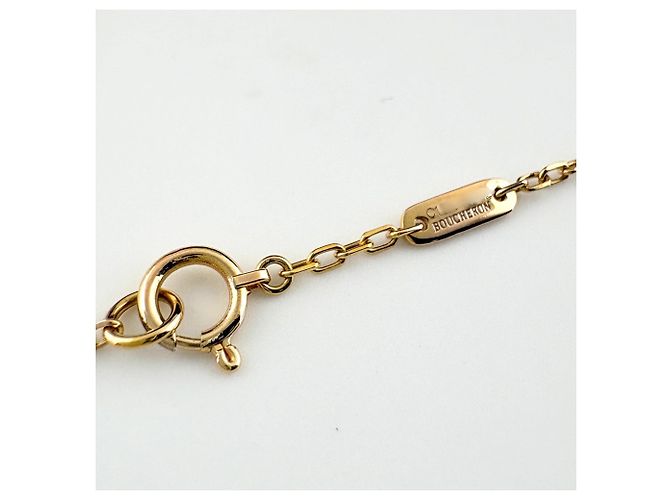 Collana con pendente a cuore in oro giallo e zaffiri rosa Boucheron - vista 5