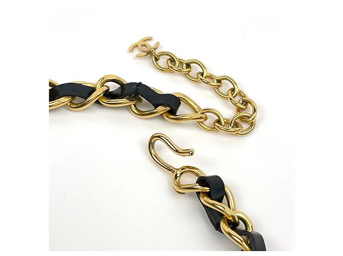 Collar Chanel chapado en oro con strass - vista 3