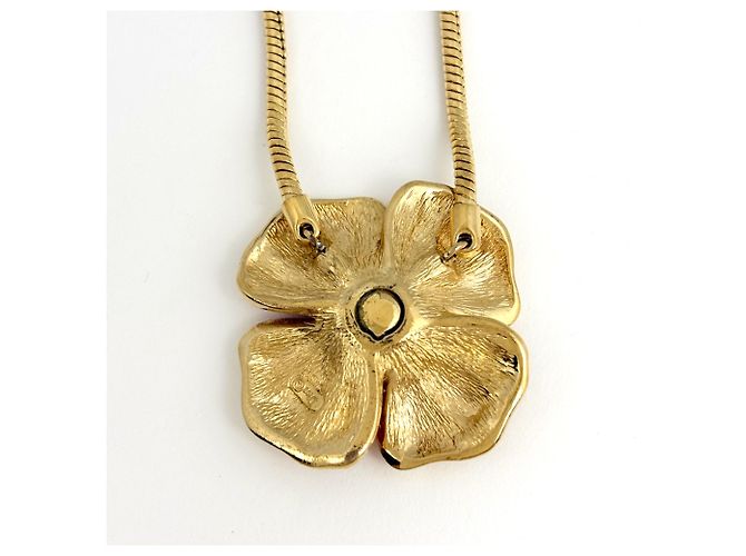 Collana Christian Dior fiori oro e rosso - vista 2