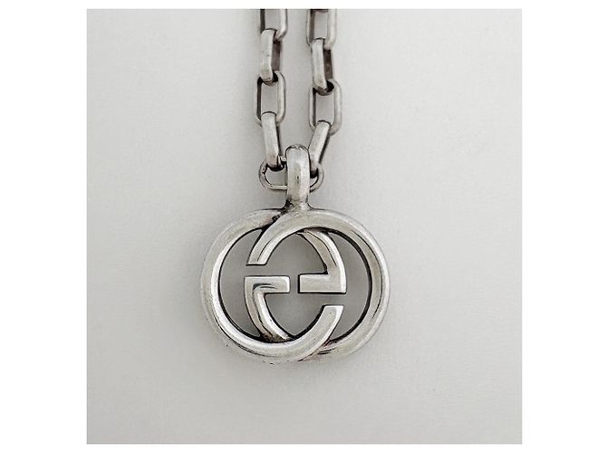 Collar Gucci Silver Interlocking G - vista 2