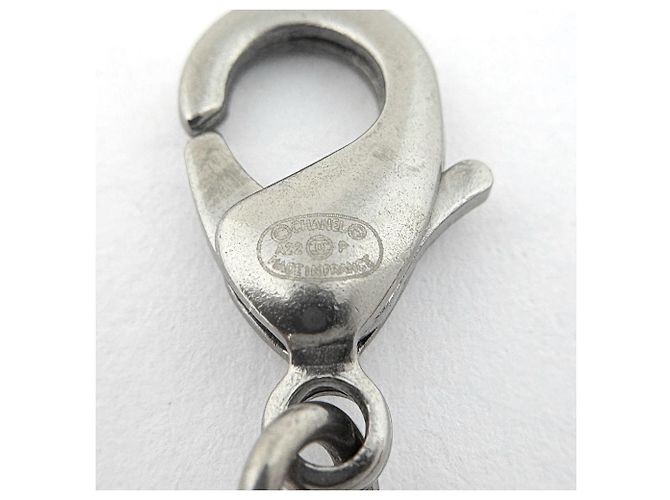 Collier Chanel en strass argenté - vue 5