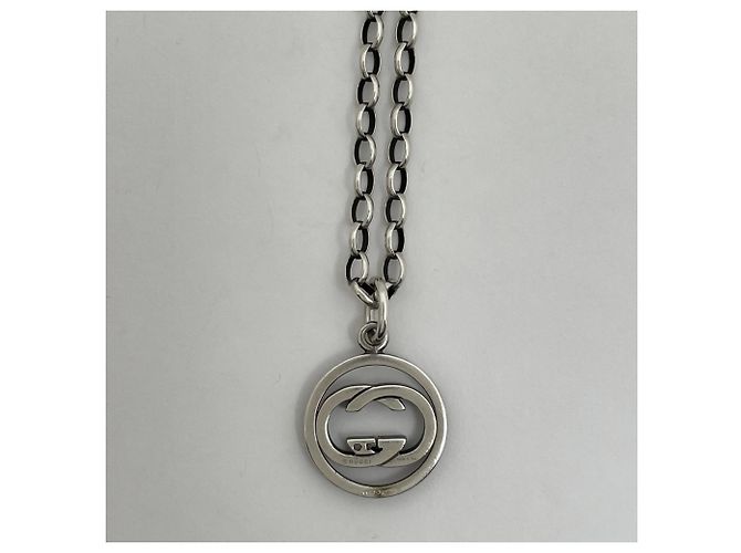 Collana Gucci in argento con logo GG - vista 2