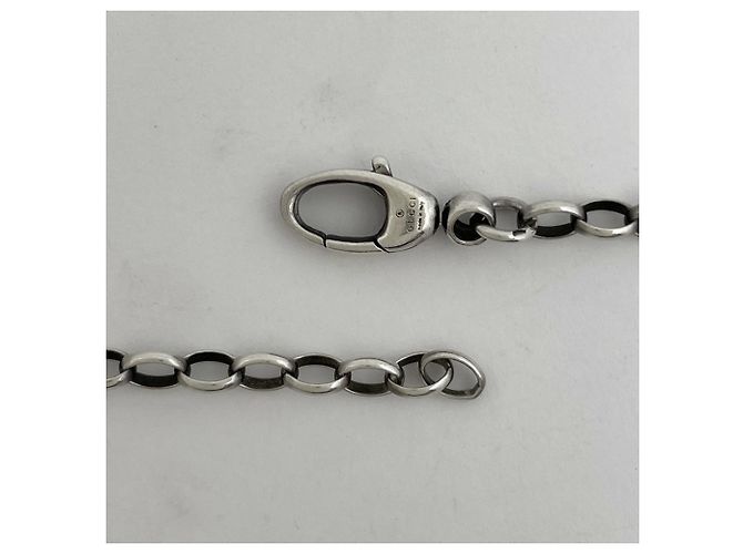 Collana Gucci in argento con logo GG - vista 3