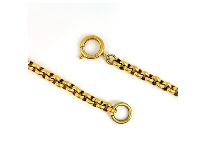 Collier Chanel plaqué or avec cœur logo Coco Mark - vue 3