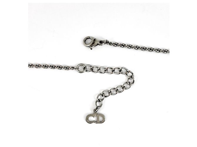 Christian Dior Strass-Halskette Silber - Ansicht 3