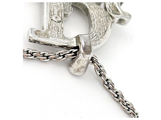 Christian Dior Strass-Halskette Silber - Ansicht 4