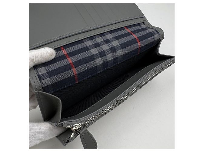 Burberry Gray Leather Long Wallet - view 4