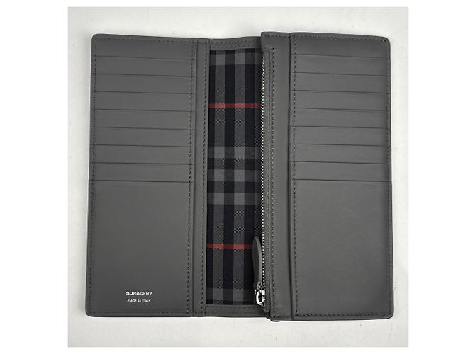Burberry Gray Leather Long Wallet - view 6