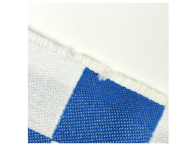 Stola in cotone blu e bianca Louis Vuitton - vista 6