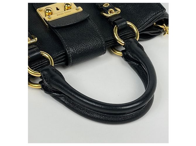 Borsa a mano Miu Miu in pelle nera - vista 5