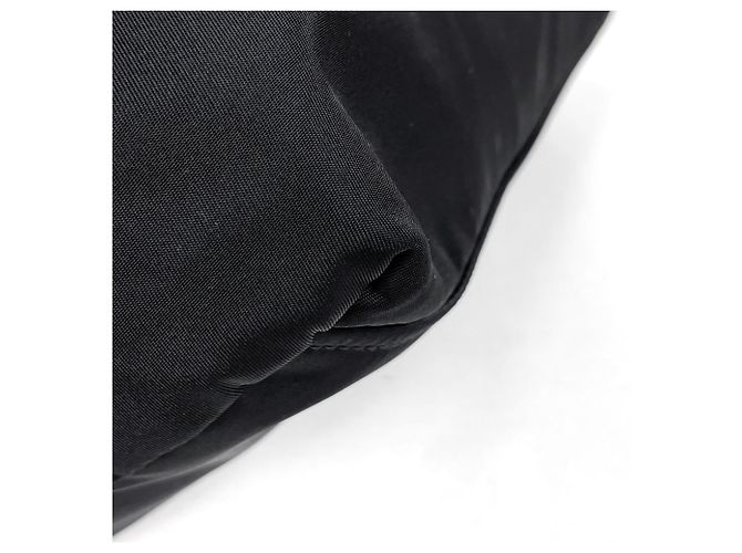 Borsa Tote Prada in nylon e pelle nera - vista 3