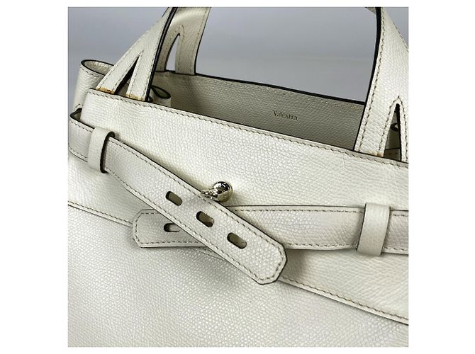 Borsa in pelle Valextra B-Cube in Ivory - vista 4
