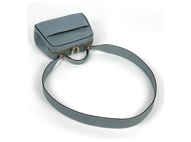 Borsa a tracolla Valextra in pelle blu - vista 5