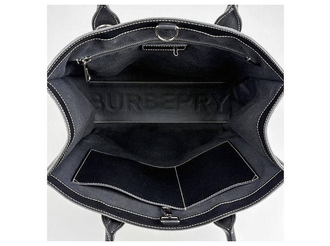 Borsa Tote Burberry in tela nera - vista 10
