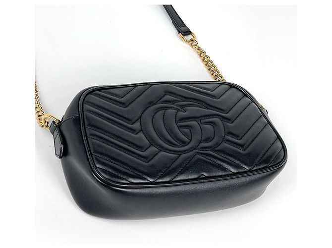Borsa a tracolla in pelle Gucci GG Marmont Double G - vista 2