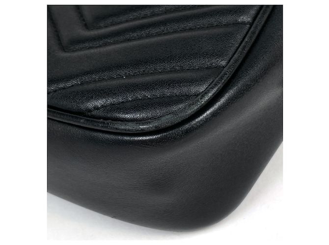 Borsa a tracolla in pelle Gucci GG Marmont Double G - vista 3