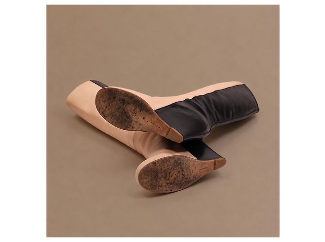 Céline Celine Phoebe Philo Bicolor Leder Keilabsatzstiefel - Ansicht 12