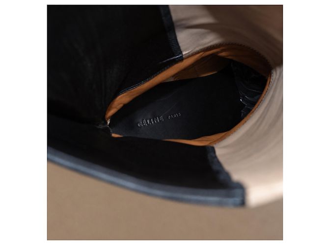 Céline Celine Phoebe Philo Bicolor Leder Keilabsatzstiefel - Ansicht 16