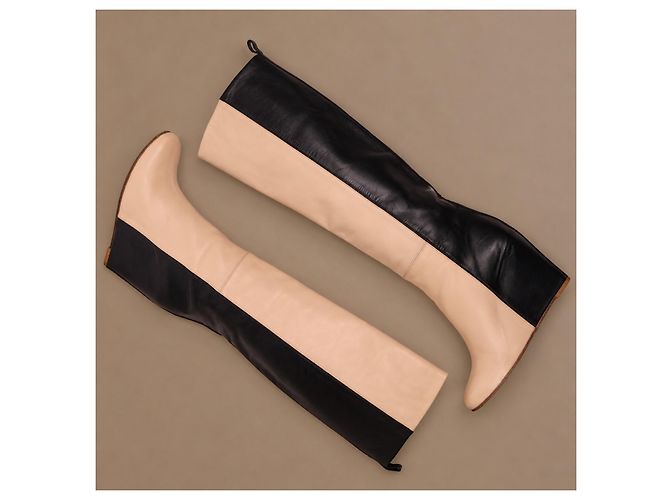 Céline Celine Phoebe Philo Bicolor Leder Keilabsatzstiefel - Ansicht 18
