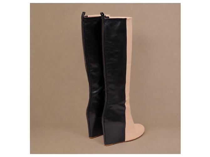 Céline Celine Phoebe Philo Bicolor Leder Keilabsatzstiefel - Ansicht 7