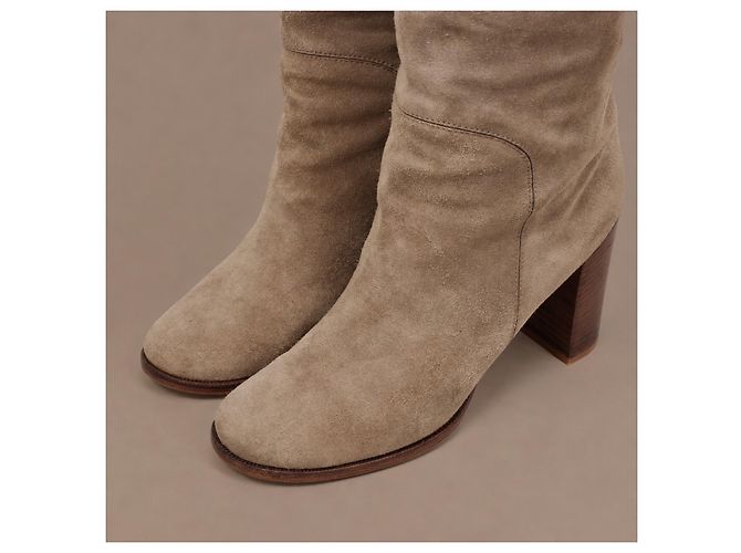 Céline Celine Kniehohe Stiefel aus grauem Wildleder - Ansicht 10